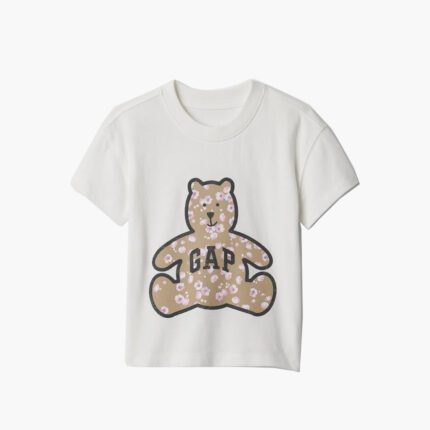 Gap t-shirt bawełniany dziewczynka miś