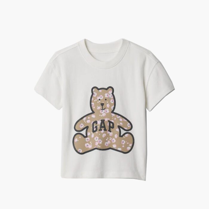 Gap t-shirt bawełniany dziewczynka miś