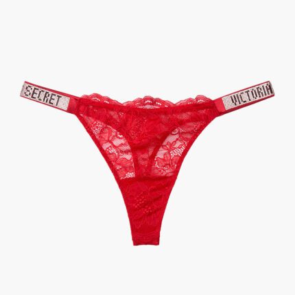 Victoria's secret majtki stringi koronkowe czerwone